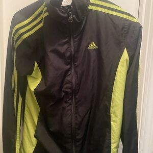 Adidas Black and Green  Track Jacket